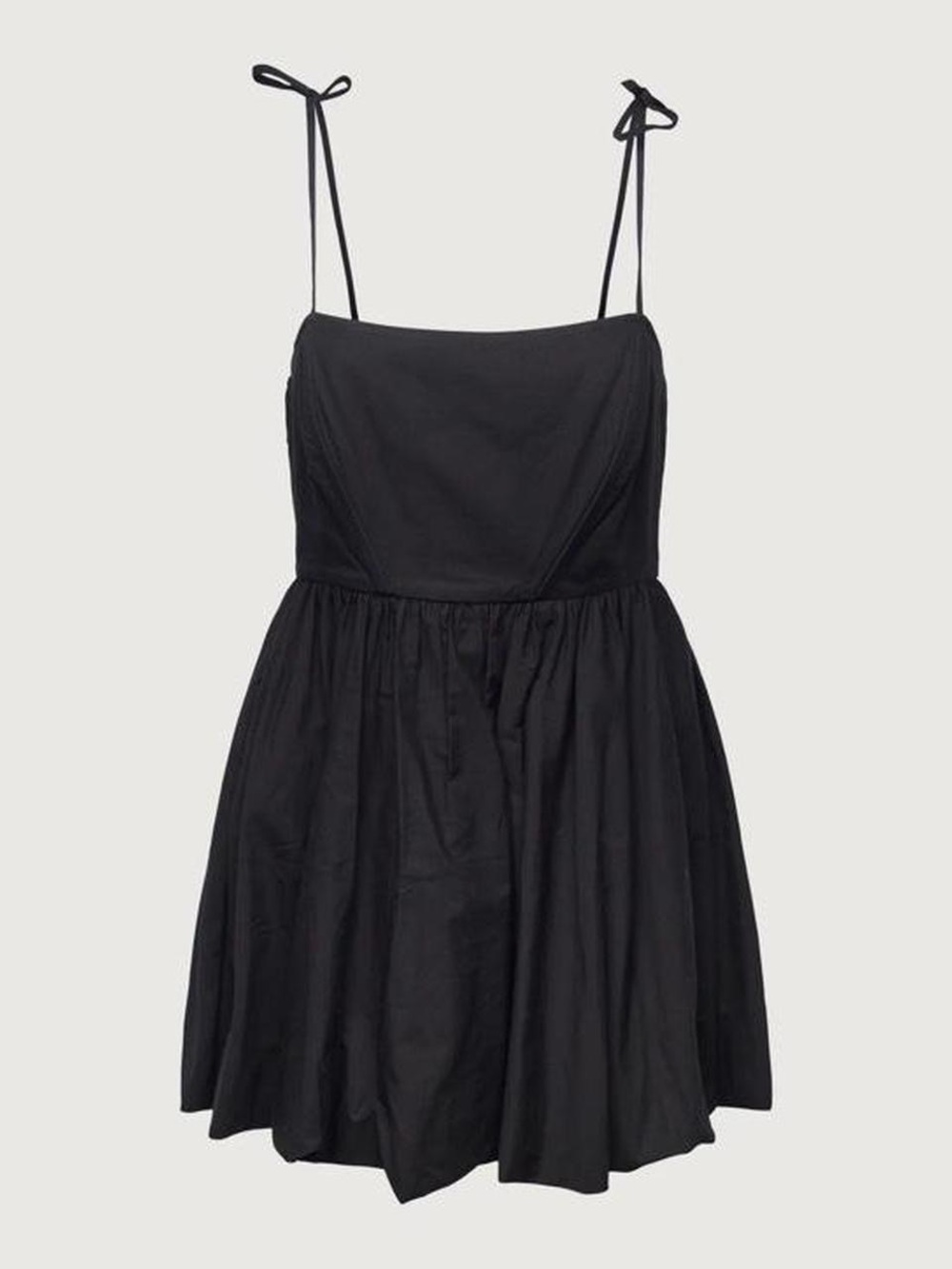 OAK + FORT Black Tie-Strap Mini Dress